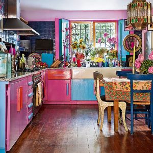 pink Eclectic Kitchen Ideas