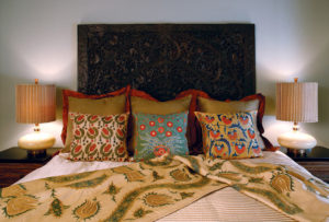 Eclectic Style Wooden Carved Headboard