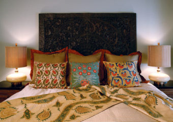 Eclectic Style Wooden Carved Headboard