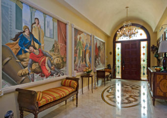 Beautiful Art Display In Elegant Hallway