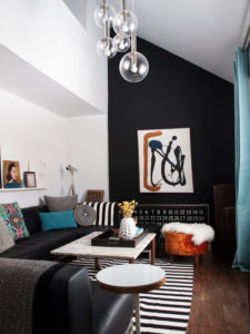 Compact Black And White Living Room