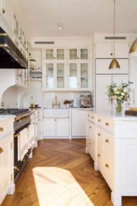 Elegant White And Gold Kitchen