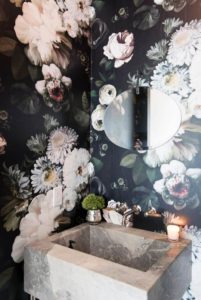 Bold Floral Bathroom Wallpaper