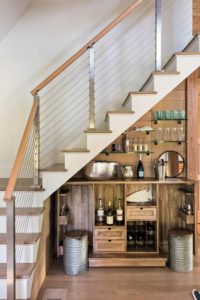 Makeshift Bar Design Under Stairs