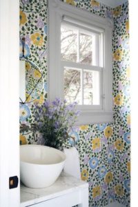 Scandinavian Floral Bathroom Wallpaper