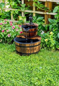 Farmhouse Style Wooden Barrel Fountain